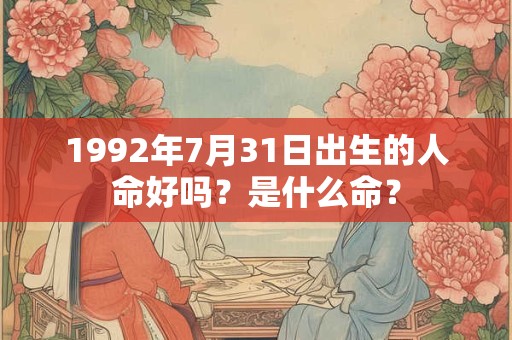 1992年7月31日出生的人命好吗？是什么命？