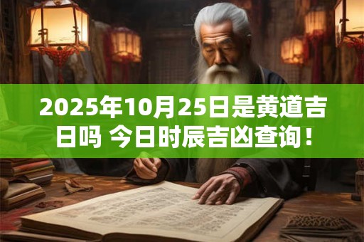 2025年10月25日是黄道吉日吗 今日时辰吉凶查询！