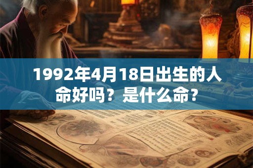 1992年4月18日出生的人命好吗？是什么命？
