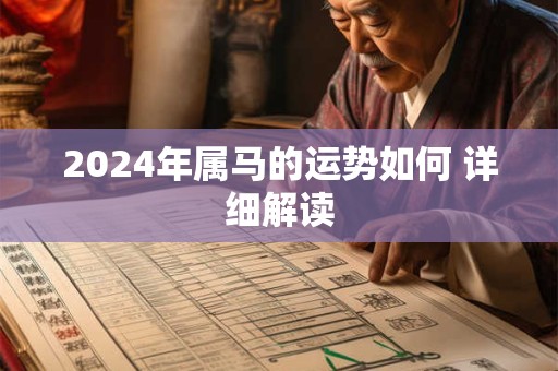 2024年属马的运势如何 详细解读