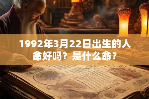1992年3月22日出生的人命好吗？是什么命？