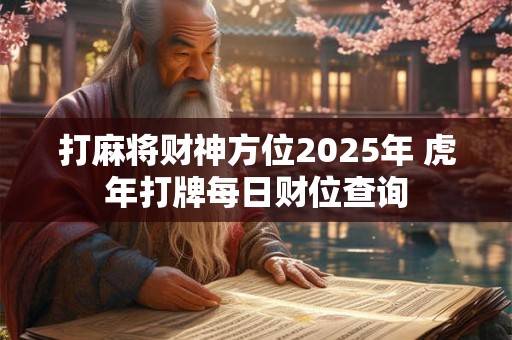 打麻将财神方位2025年 虎年打牌每日财位查询