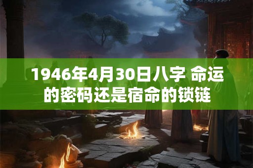 1946年4月30日八字 命运的密码还是宿命的锁链
