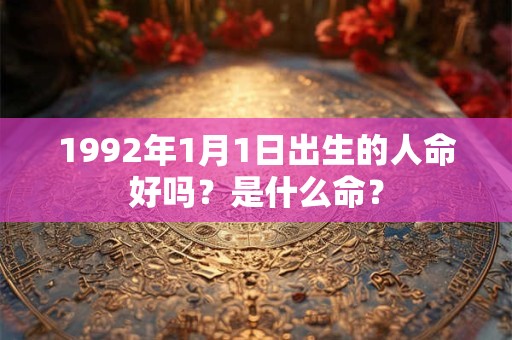 1992年1月1日出生的人命好吗?是什么命? 1992年1月1日出生的人命好吗?是什么命?