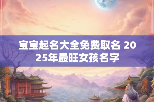 宝宝起名大全免费取名 2025年最旺女孩名字