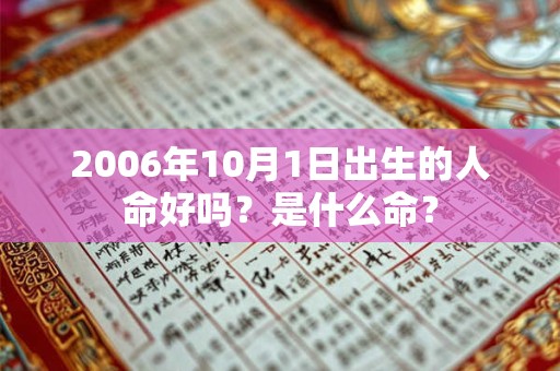 2006年10月1日出生的人命好吗？是什么命？