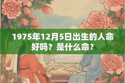 1975年12月5日出生的人命好吗？是什么命？