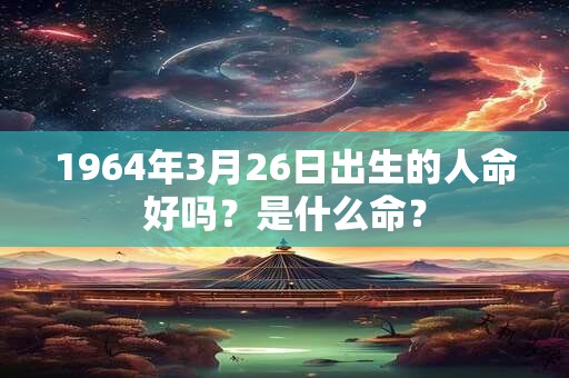1964年3月26日出生的人命好吗？是什么命？