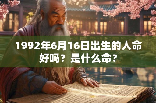 1992年6月16日出生的人命好吗？是什么命？