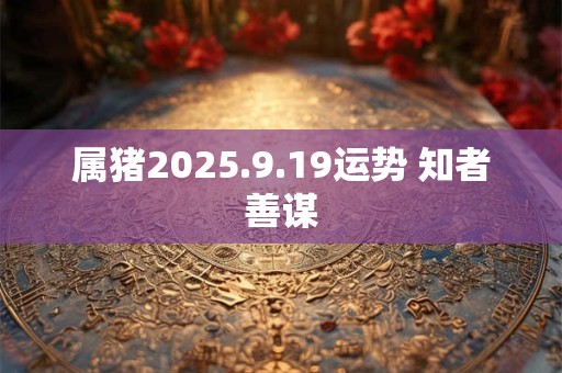属猪2025.9.19运势 知者善谋