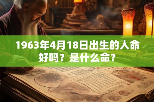 1963年4月18日出生的人命好吗？是什么命？