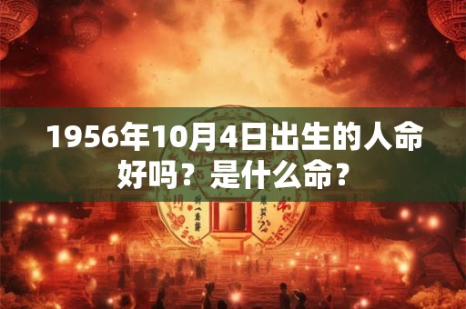 1956年10月4日出生的人命好吗？是什么命？