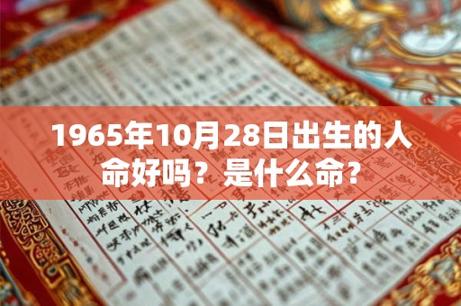 1965年10月28日出生的人命好吗？是什么命？