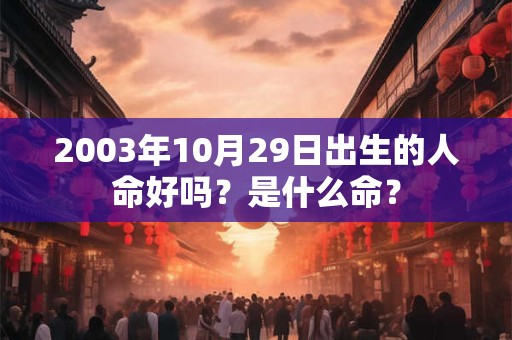 2003年10月29日出生的人命好吗？是什么命？