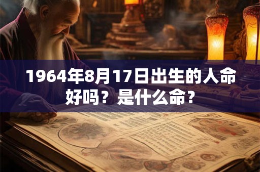 1964年8月17日出生的人命好吗？是什么命？