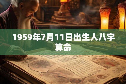 1959年7月11日出生人八字算命