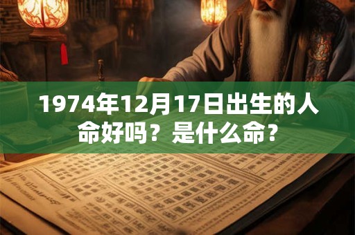 1974年12月17日出生的人命好吗？是什么命？