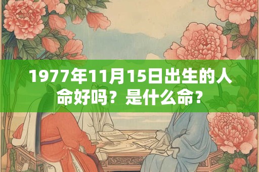 1977年11月15日出生的人命好吗？是什么命？