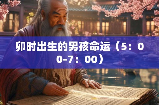 卯时出生的男孩命运（5：00-7：00）