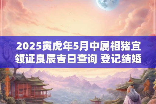2025寅虎年5月中属相猪宜领证良辰吉日查询 登记结婚佳期