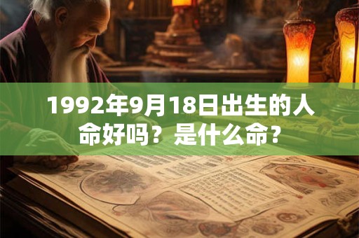 1992年9月18日出生的人命好吗？是什么命？