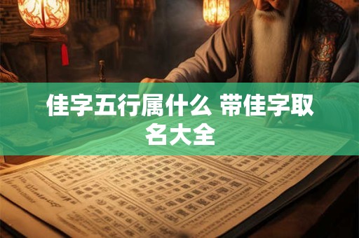 佳字五行属什么 带佳字取名大全 佳字五行属什么 带佳字取名大全