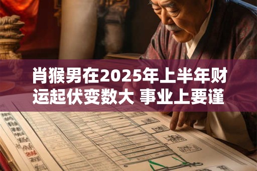 肖猴男在2025年上半年财运起伏变数大 事业上要谨小慎微