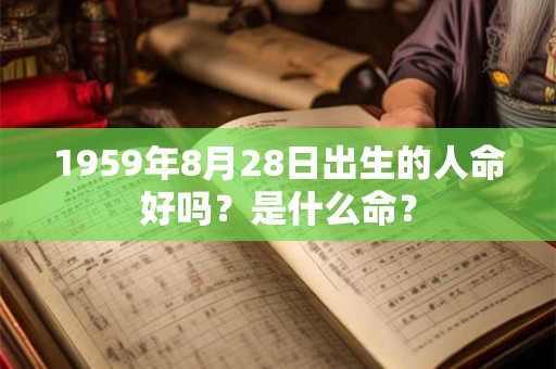1959年8月28日出生的人命好吗？是什么命？