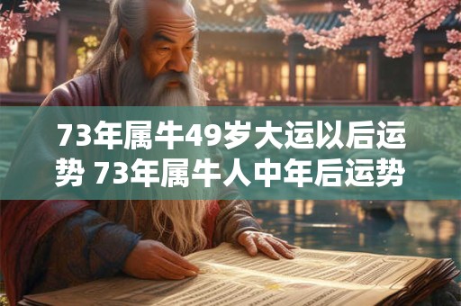 73年属牛49岁大运以后运势 73年属牛人中年后运势走向