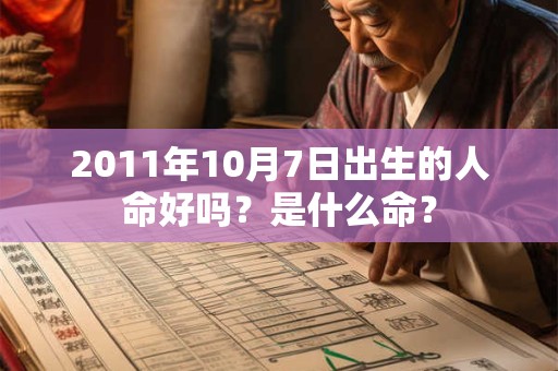 2011年10月7日出生的人命好吗？是什么命？