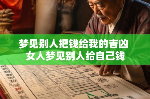梦见别人把钱给我的吉凶 女人梦见别人给自己钱
