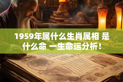 1959年属什么生肖属相 是什么命 一生命运分析！