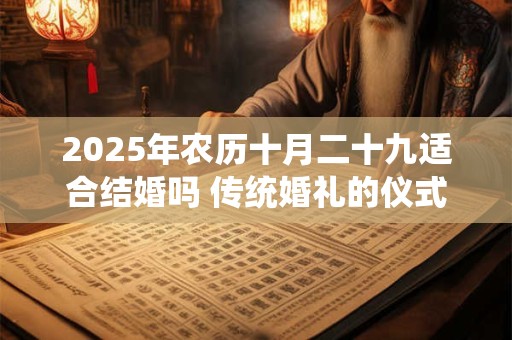 2025年农历十月二十九适合结婚吗 传统婚礼的仪式! 2025年农历十月二十九适合结婚吗 传统婚礼的仪式!