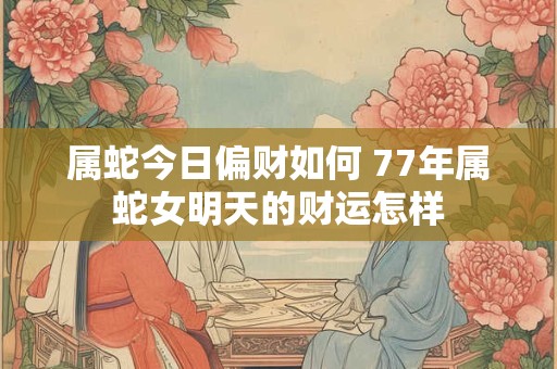 属蛇今日偏财如何 77年属蛇女明天的财运怎样