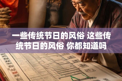 一些传统节日的风俗 这些传统节日的风俗 你都知道吗