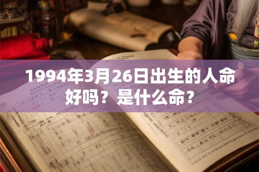 1994年3月26日出生的人命好吗？是什么命？