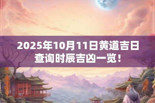 2025年10月11日黄道吉日查询时辰吉凶一览! 2025年10月11日黄道吉日查询时辰吉凶一览!