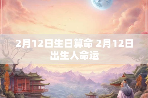 2月12日生日算命 2月12日出生人命运