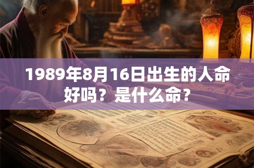 1989年8月16日出生的人命好吗？是什么命？