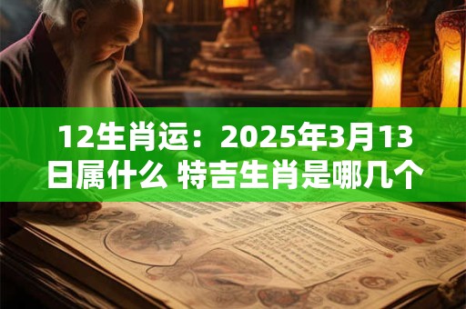 12生肖运：2025年3月13日属什么 特吉生肖是哪几个