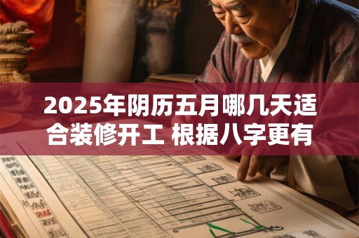 详细阅读:2025年阴历五月哪几天适合装修开工 根据八字更有效 2025年阴历五月哪几天适合装修开工 根据八字更有效