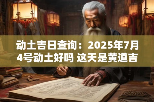 动土吉日查询：2025年7月4号动土好吗 这天是黄道吉日吗