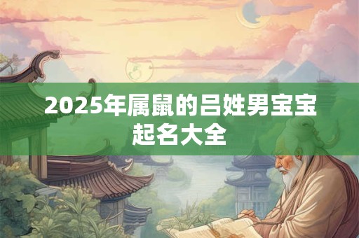 2025年属鼠的吕姓男宝宝起名大全