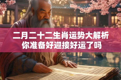 二月二十二生肖运势大解析 你准备好迎接好运了吗 二月二十二生肖运势大解析 你准备好迎接好运了吗