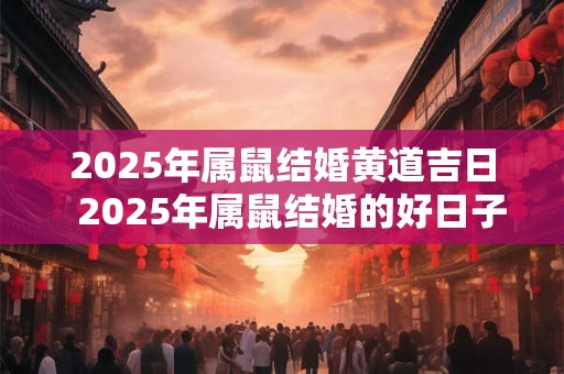 2025年属鼠结婚黄道吉日  2025年属鼠结婚的好日子 2025年属鼠结婚黄道吉日  2025年属鼠结婚的好日子
