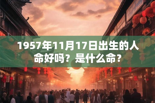 1957年11月17日出生的人命好吗？是什么命？