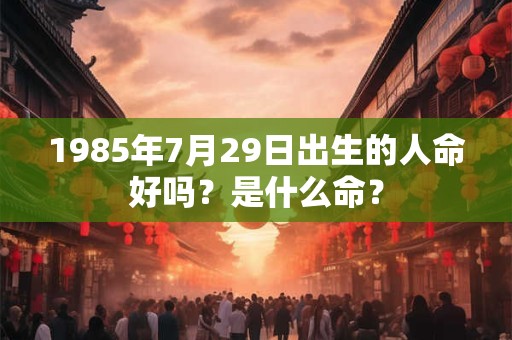 1985年7月29日出生的人命好吗？是什么命？