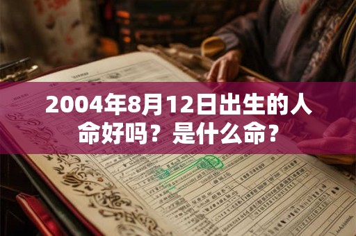 2004年8月12日出生的人命好吗？是什么命？