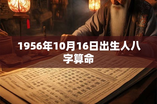 1956年10月16日出生人八字算命 1956年10月16日出生人八字算命