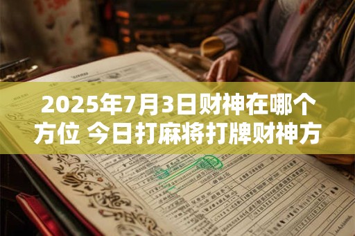 2025年7月3日财神在哪个方位 今日打麻将打牌财神方位！